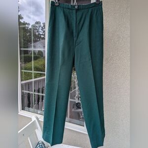 Green Pendleton Wool Flat Front Pants 6 Fit
